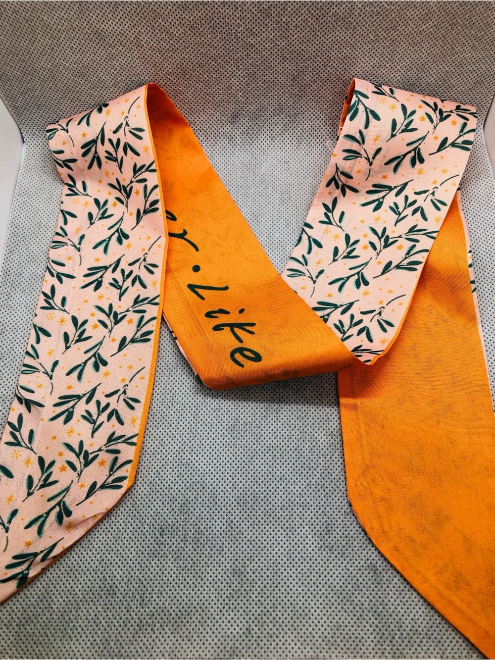 Orange & Blush Floral Twilly Scarf